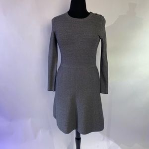 Banana Republic Grey Knit Sweater Dress Modest Size M Long Sleeves Knee Length